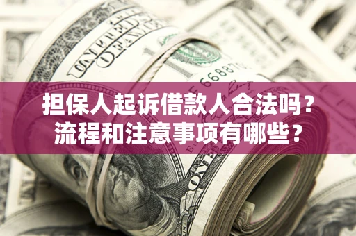 武汉担保人起诉借款人合法吗？流程和注意事项有哪些？