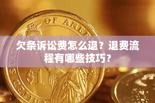 武汉欠条诉讼费怎么退？退费流程有哪些技巧？