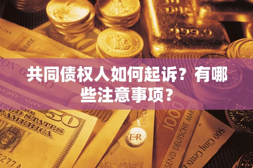 武汉共同债权人如何起诉？有哪些注意事项？