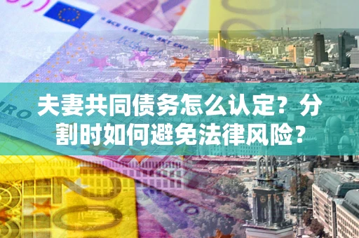 武汉夫妻共同债务怎么认定？分割时如何避免法律风险？